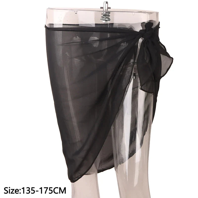 Women's Chiffon Sarong Beach Cover Up Wrap Skirt | One Size