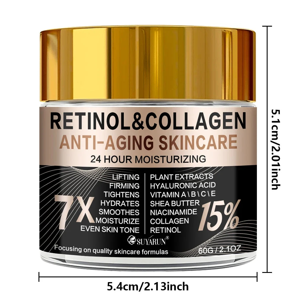 SUYARUN Retinol Collagen Face & Eye Cream – 60g Glass Jar