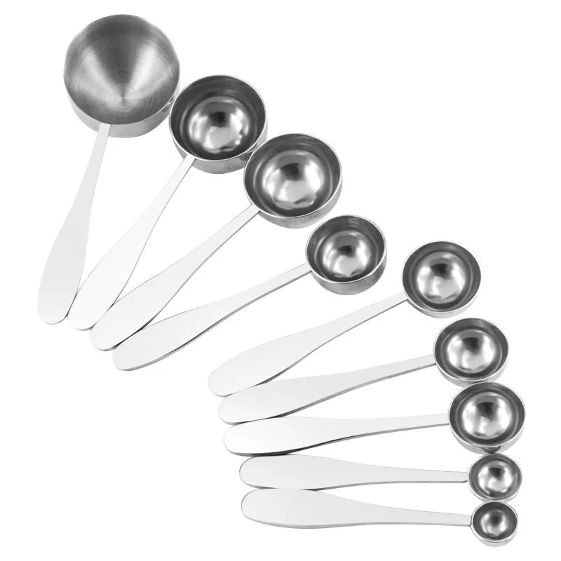 Stainless Steel Gram Measuring Spoons – 1g 3g 5g 10g Scoop Set