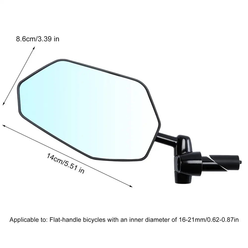HD Convex Bike Rearview Mirror – 360° Adjustable Left Side