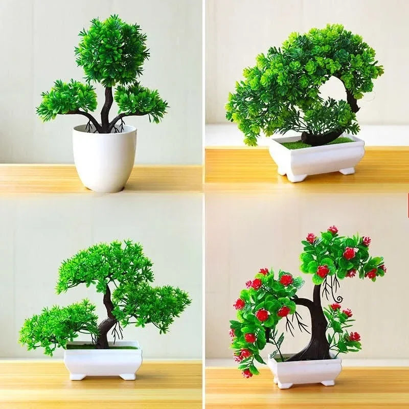 Artificial Potted Mini Tree | Fake Plant for Home & Desk Decor