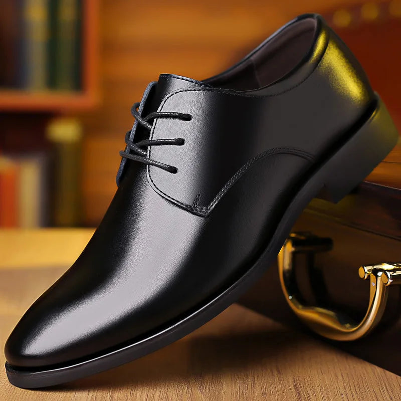 Men's Business Casual Leather Shoes – Soft Sole & Non-Slip