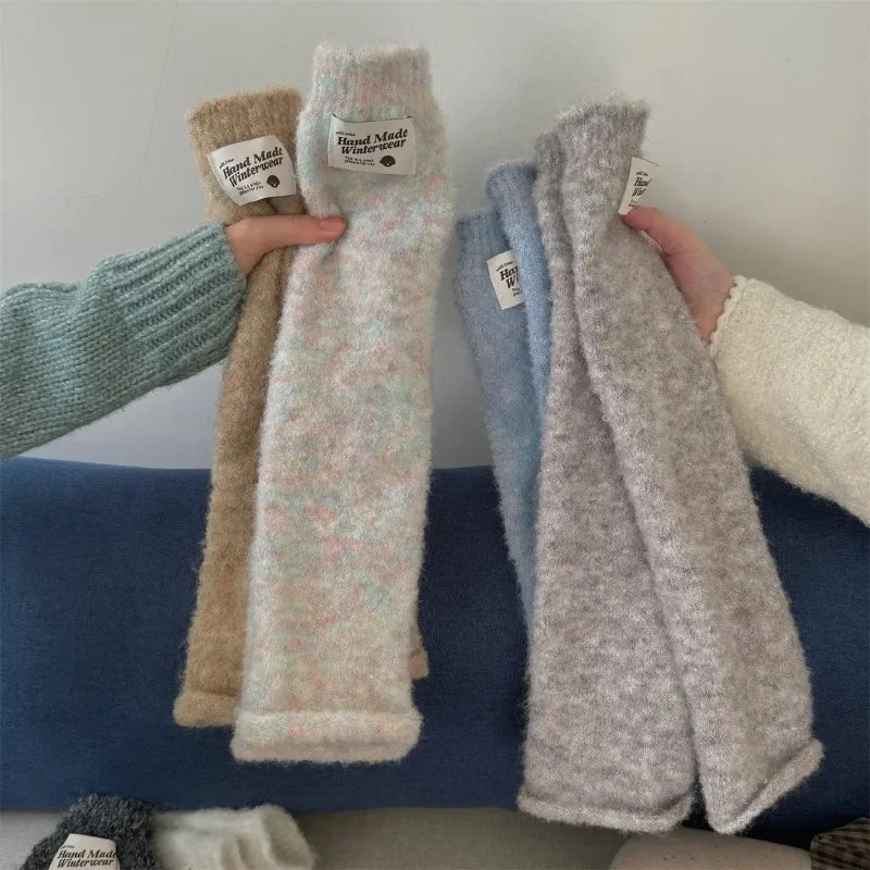 Korean Marshmallow Patch Thick Slouch Socks | Leg Warmers
