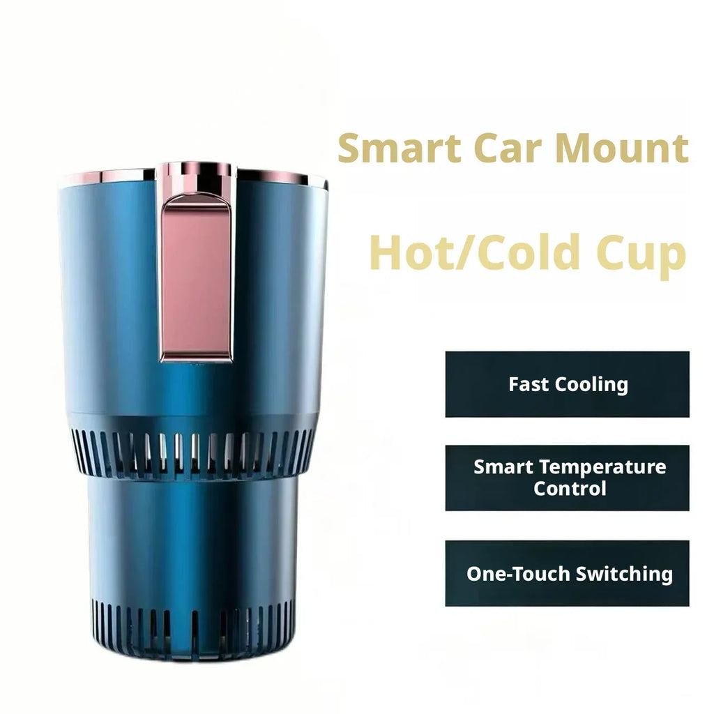 12V Car Cup Warmer & Cooler | One-Touch Smart Drink Holder