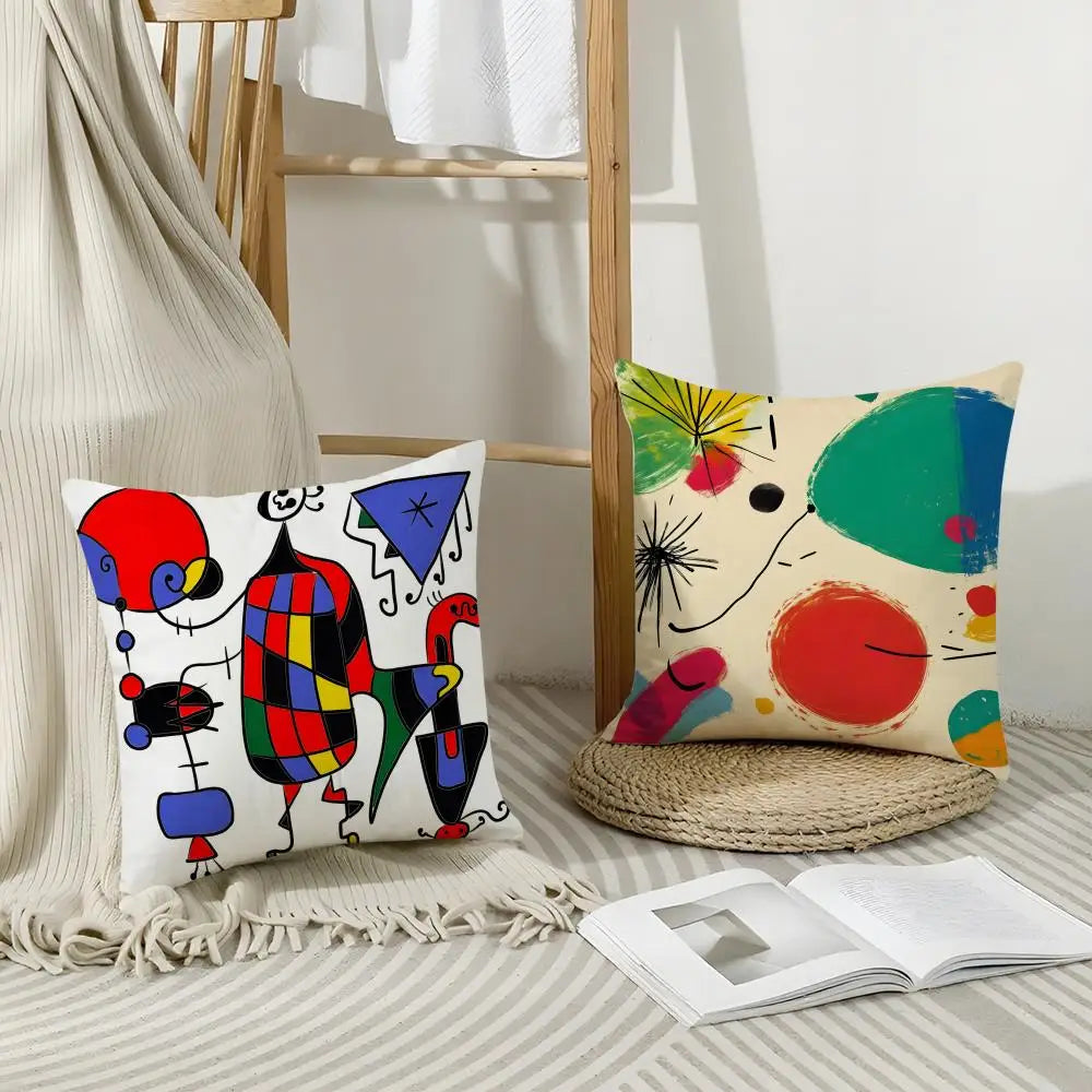 Linen Art Print Cushion Cover with Hidden Zipper | Home Décor