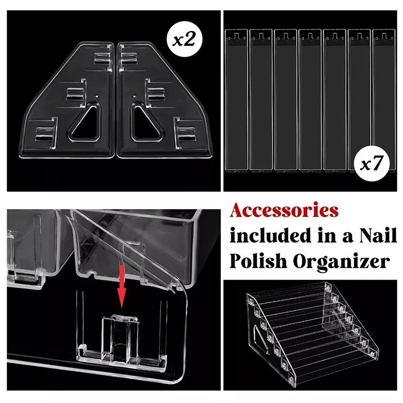 Acrylic Nail Polish & Lipstick Organizer Rack | 3–7 Tiers