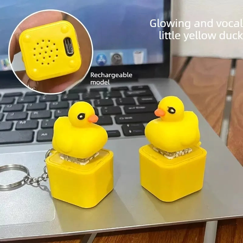 Duck & Frog Fidget Clicker Keychain Toy with LED Light