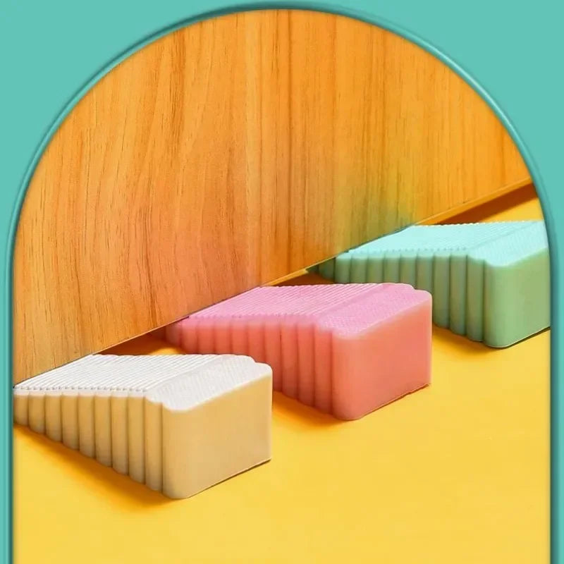 Silicone Wedge Door Stopper Non-Slip | 8 Colors | Home & Office