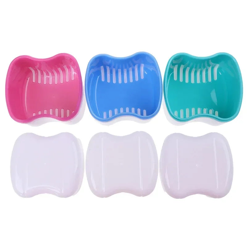 Denture Storage & Cleaning Box | Portable PP Case with Net