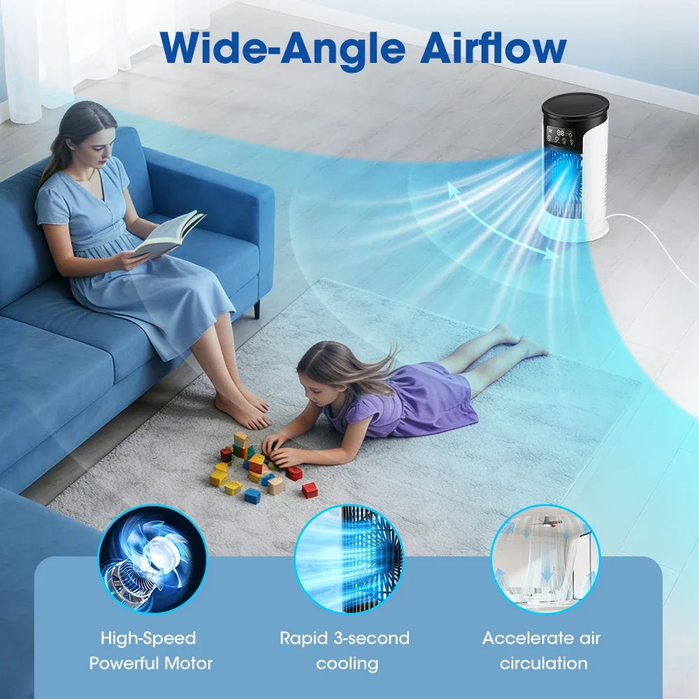 AFDEAL 6-Speed Desktop Misting Fan | Timer & 7-Color LED