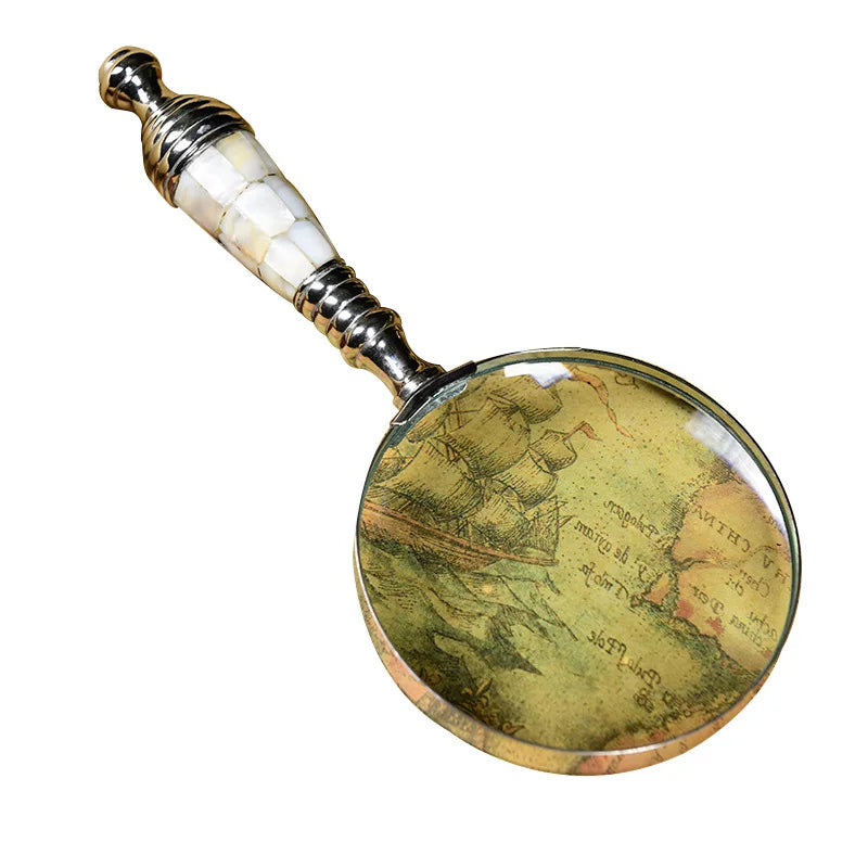 Retro Brass Horn Magnifying Glass – Vintage Desk Ornament