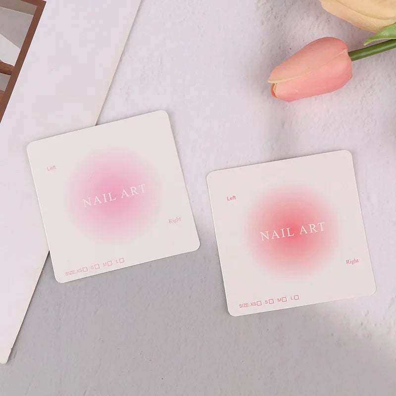 100 PCS Press-On Nail Display Cards | Manicure Swatch Show Cards