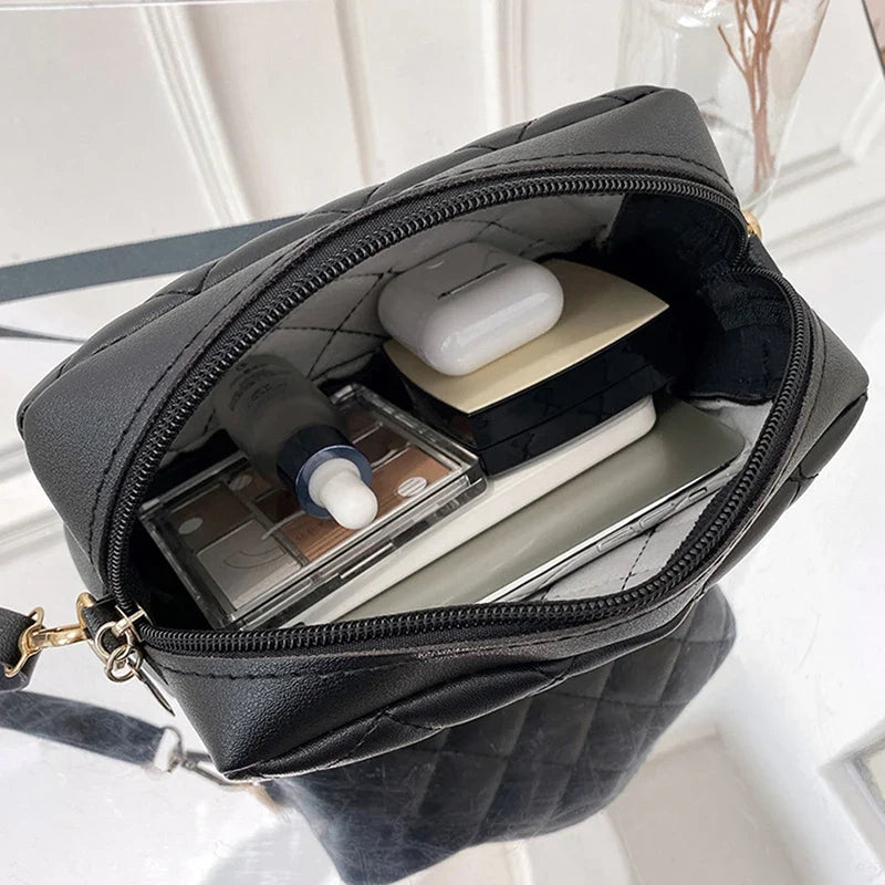 Women's Tassel Crossbody Bag – Quilted PU Leather Shoulder Bag