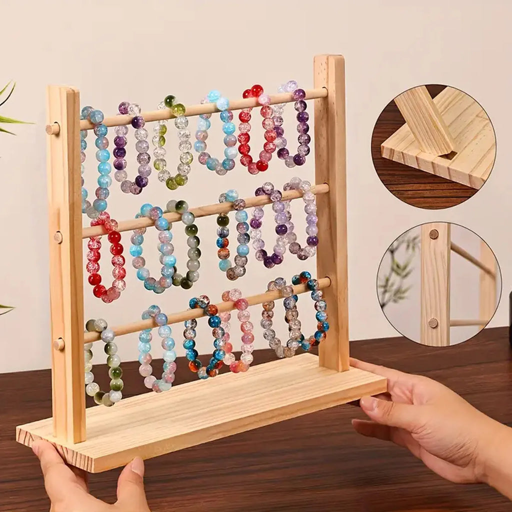 Jewelry Storage Rack Suitable Storing Bracelets Wooden Display Stands