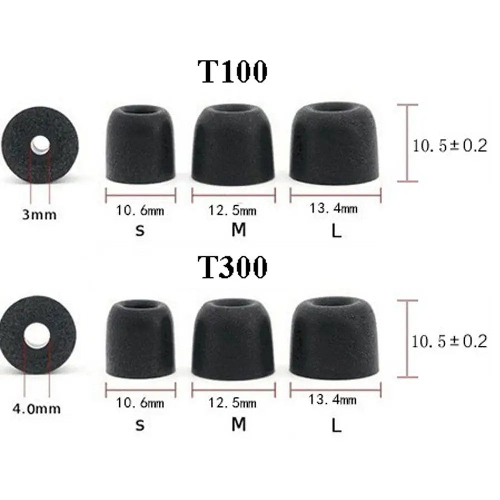 Memory Foam Ear Tips T100 T200 T300 T400 – Replacement Eartips