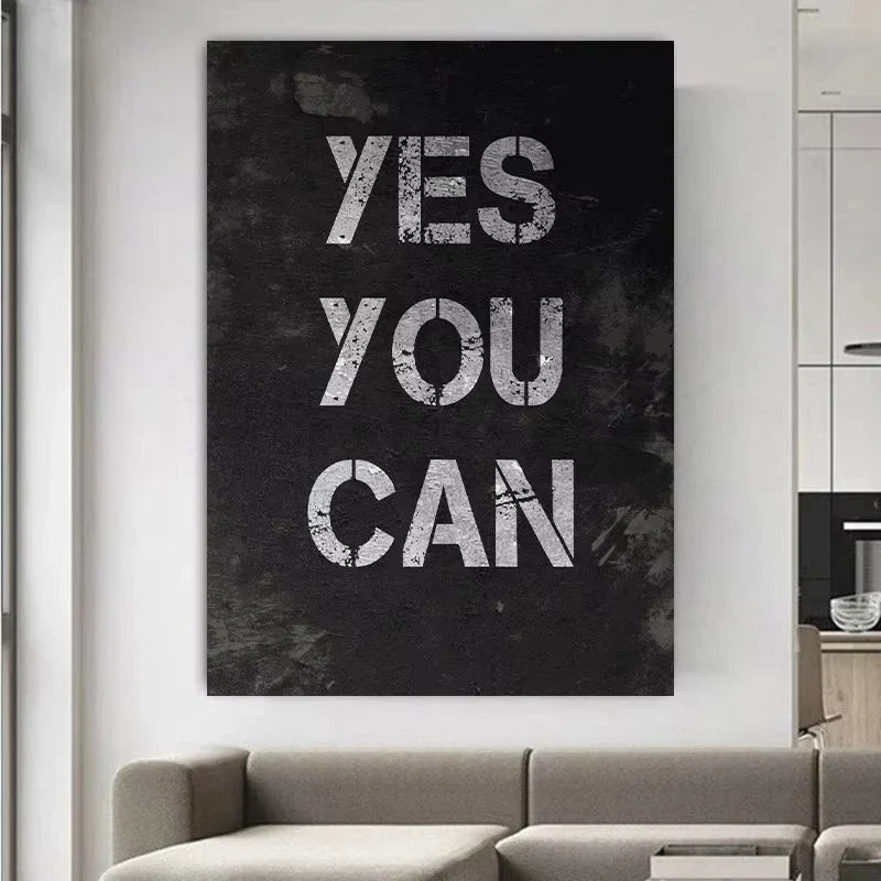 "Nobody Cares Work Harder" Motivational Canvas Wall Art