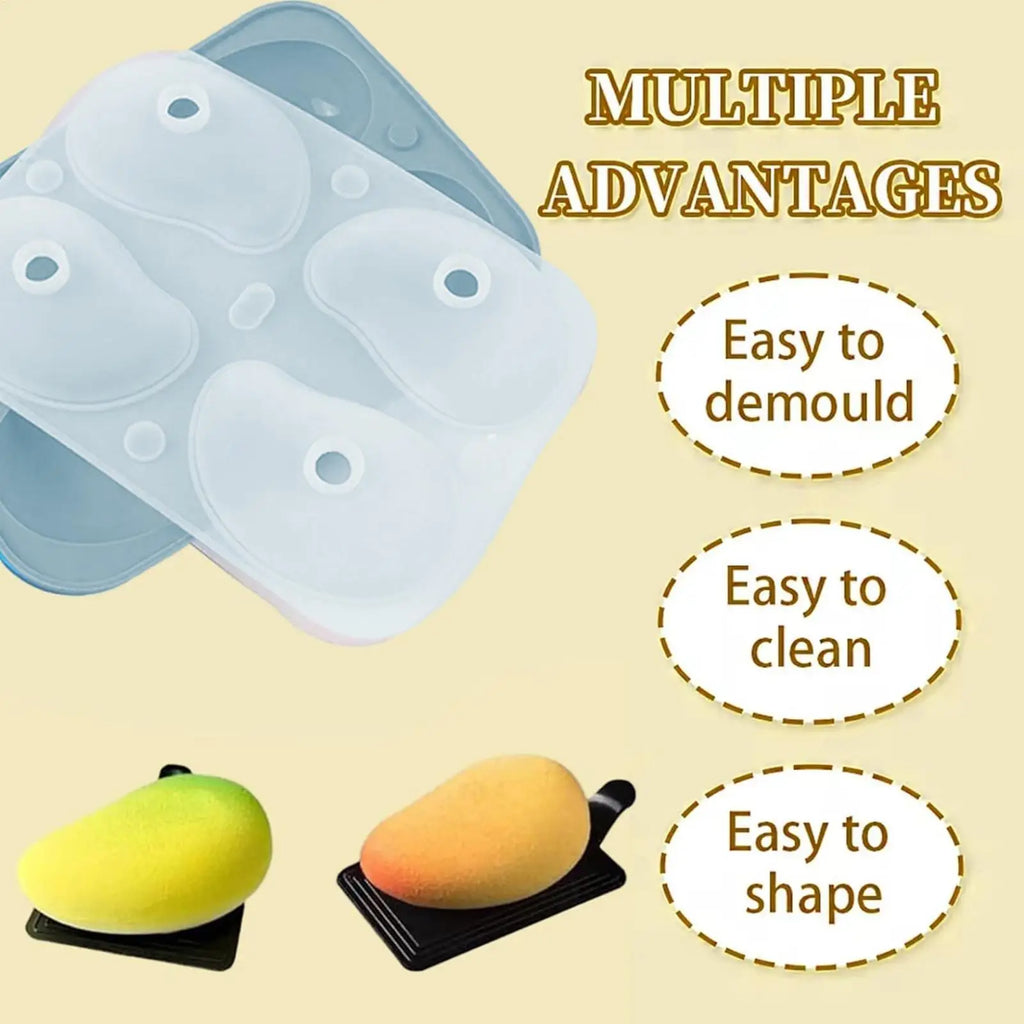 4-Cavity 3D Mango Silicone Mousse Mold – Cake, Jelly & Candy