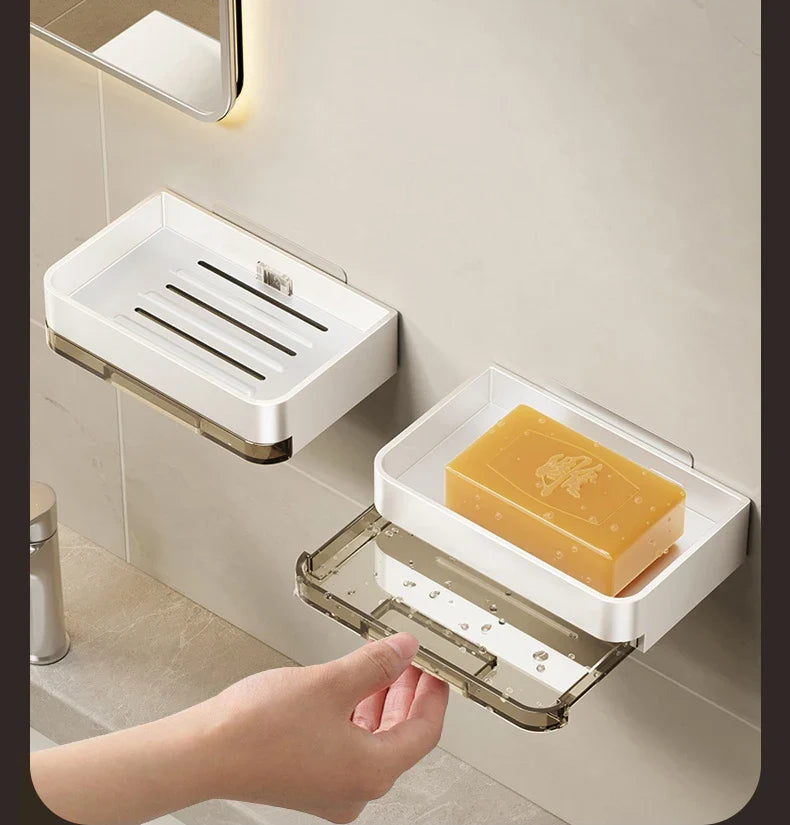 No-Drill Aluminum Alloy Wall Soap Dish with Drainage | YUNJIEYA