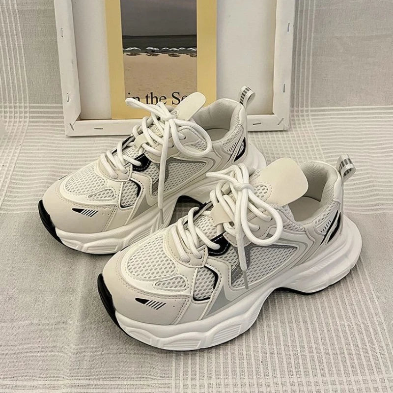 Women's Chunky Sneakers – Breathable Mesh Platform Trainers