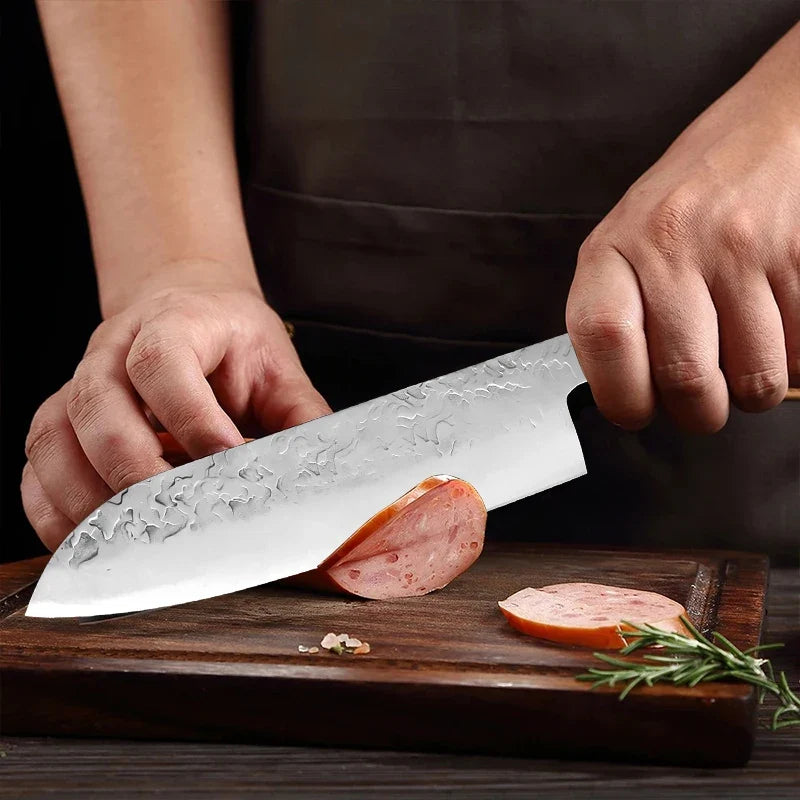 Hand Forged Japanese Chef Knife – Stainless Steel Wood Handle