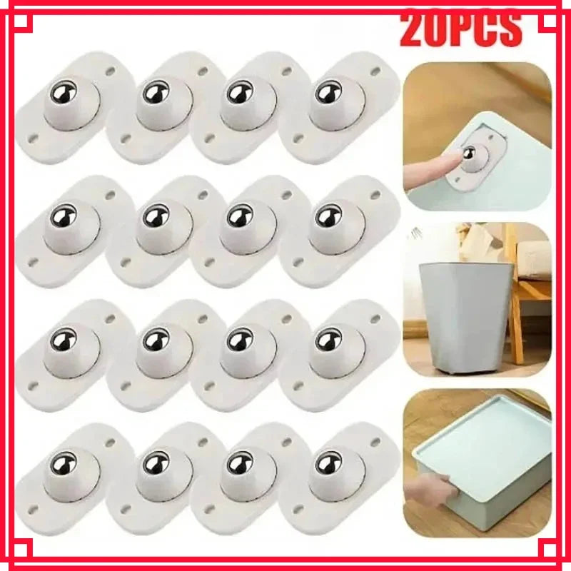 4- Self-adhesive Universal Pulley Rotating Wheels Mini Swivel Casters