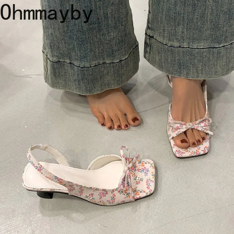 Women's Butterfly-Knot Slingback High Heel Sandals | Party Shoes