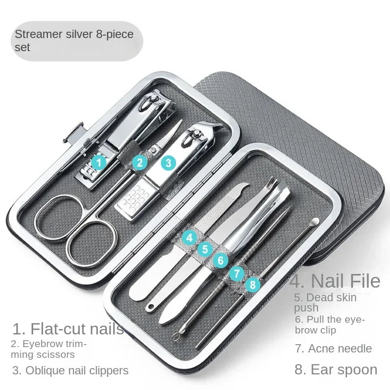 8-Piece Dog Nail Clipper Grooming Set – Stainless Steel Kit
