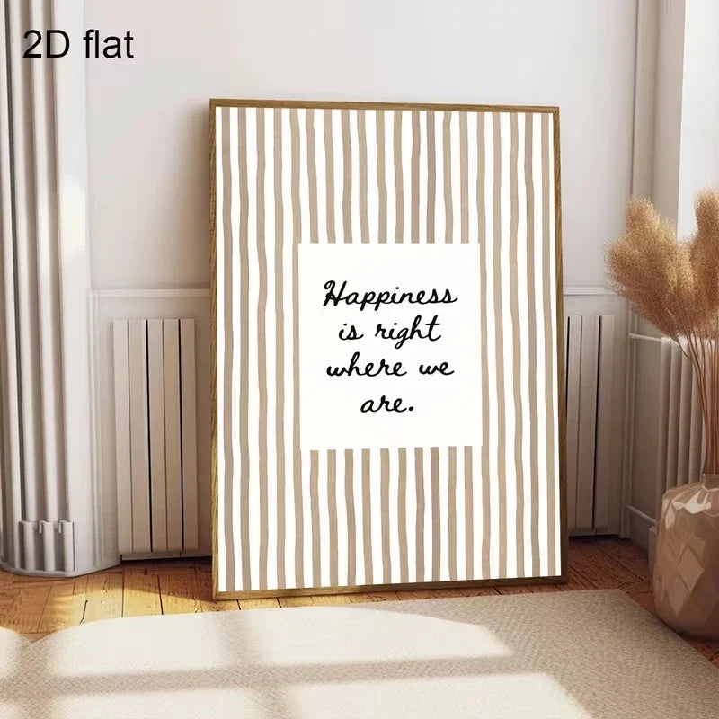 "Happiness Is Right Where We Are" Quote Canvas Wall Art