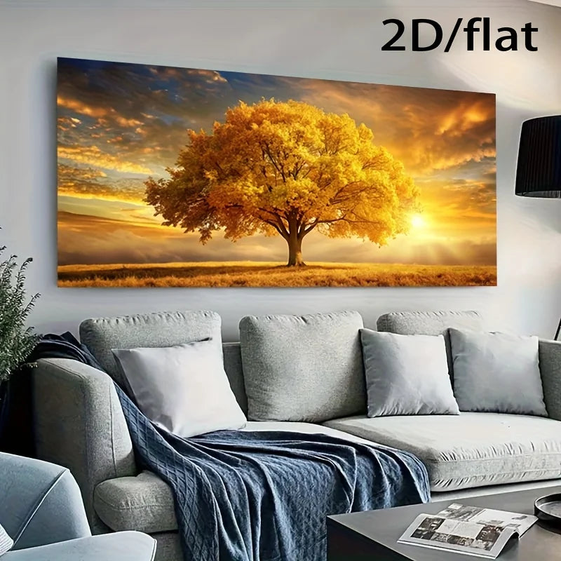 Golden Tree of Life Canvas Wall Art | Modern Unframed Poster