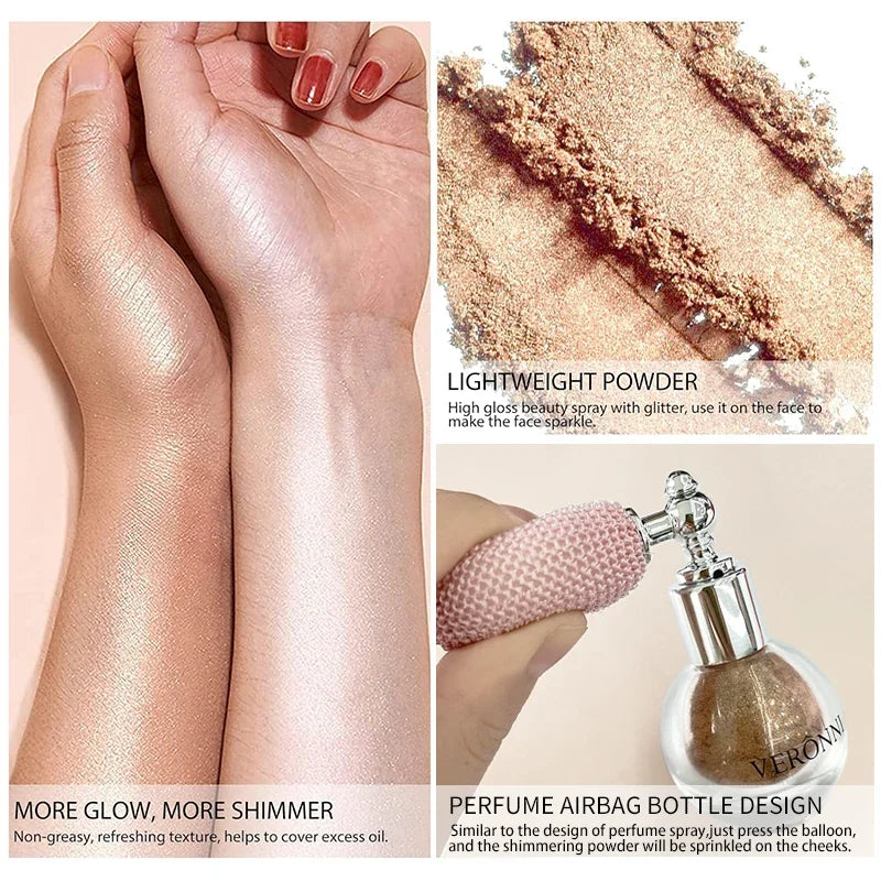 VERONNI Body & Face Diamond Shimmer Highlight Spray Powder