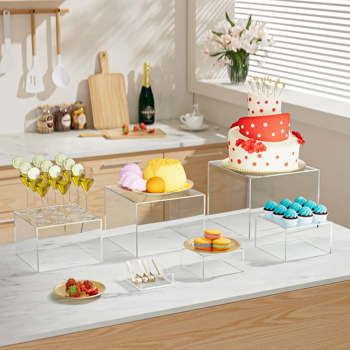 Cake Dessert Display Stand Stackable Save Space Suitable Party Booths
