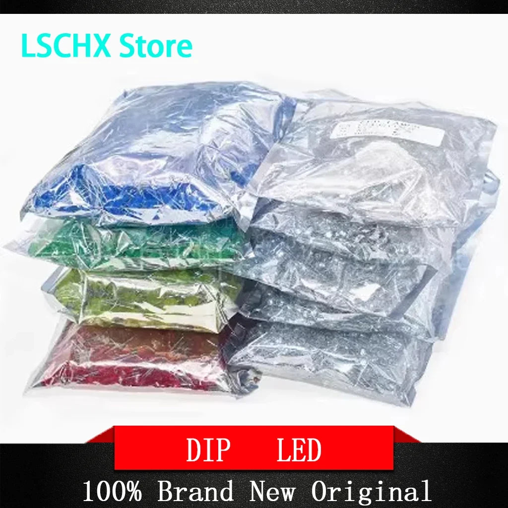 1000 Pcs 5mm LED Diodes – 6 Colors: Blue Green Red Yellow White