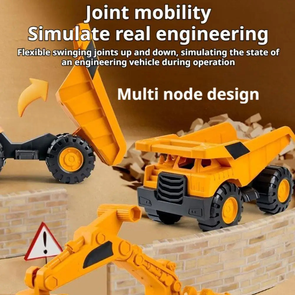 Kids 3-in-1 Inertia Construction Truck Toy – Digger Bulldozer