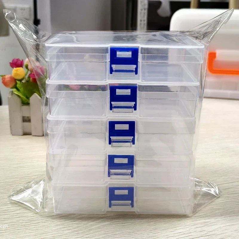 Set of 5 Clear Plastic Storage Boxes | Small Item Organizers