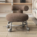 Lamb Wool Rolling Low Stool – 8 Colors, Carbon Steel Frame