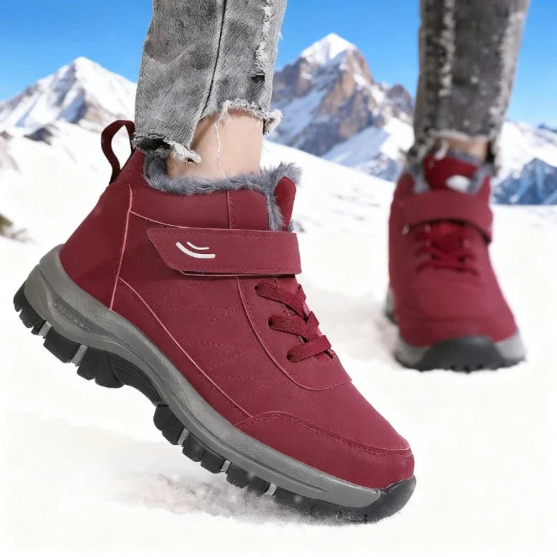 Women's Faux Fur Plush Ankle Boots – Cozy Flat Winter Snow Boots