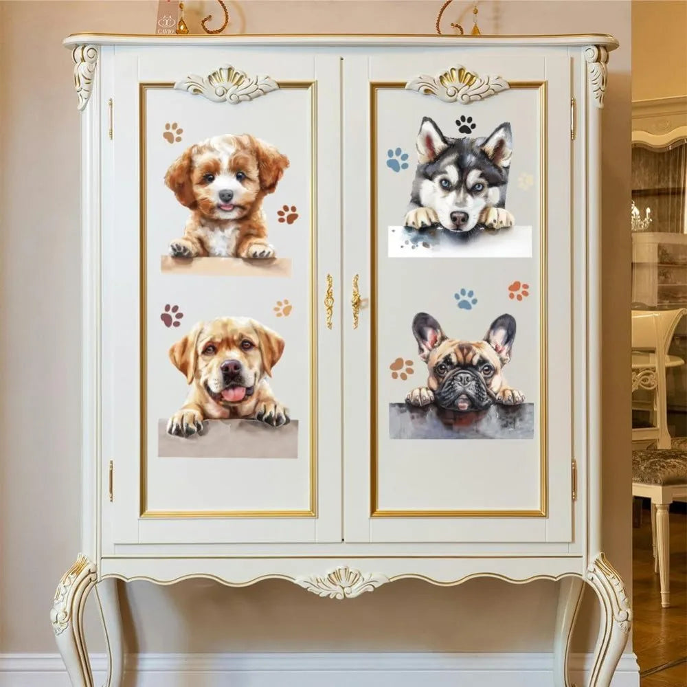 Dog Rub-On Transfer Decals for Furniture & Crafts – 3 Pcs