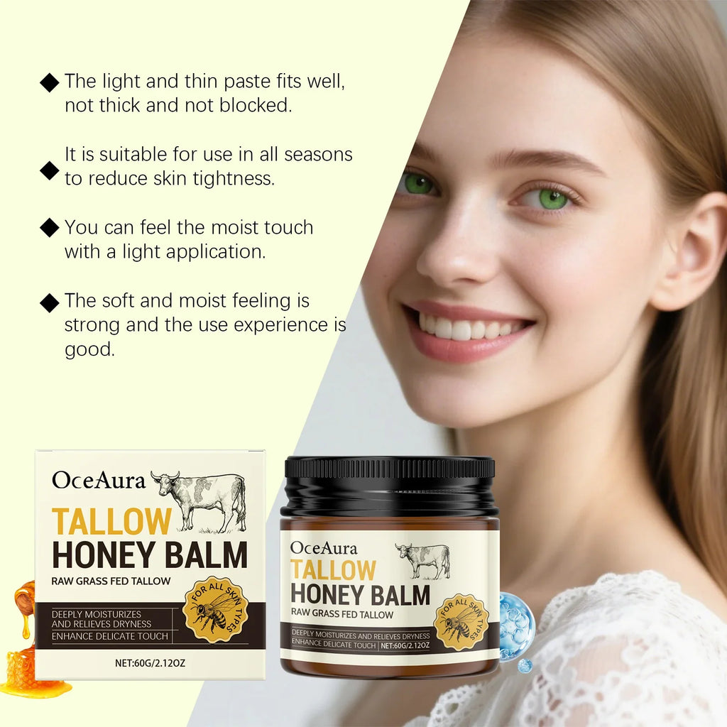 OceAura Grass Fed Tallow Honey Balm | Skin Repair Moisturizer
