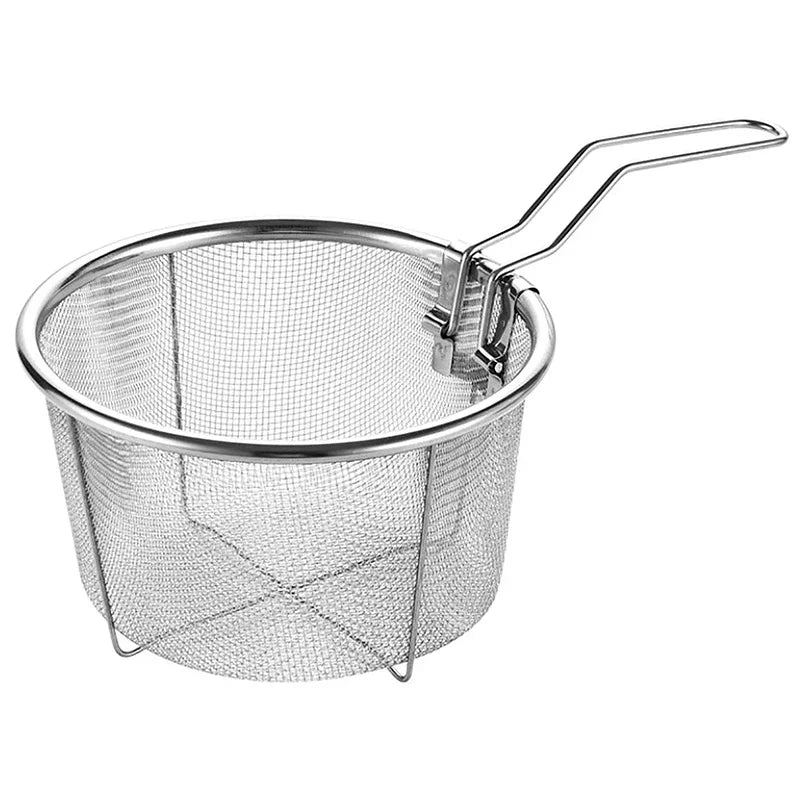 French Chip Frying Strainer Basket Stainless Steel Deep Fry Kitchen