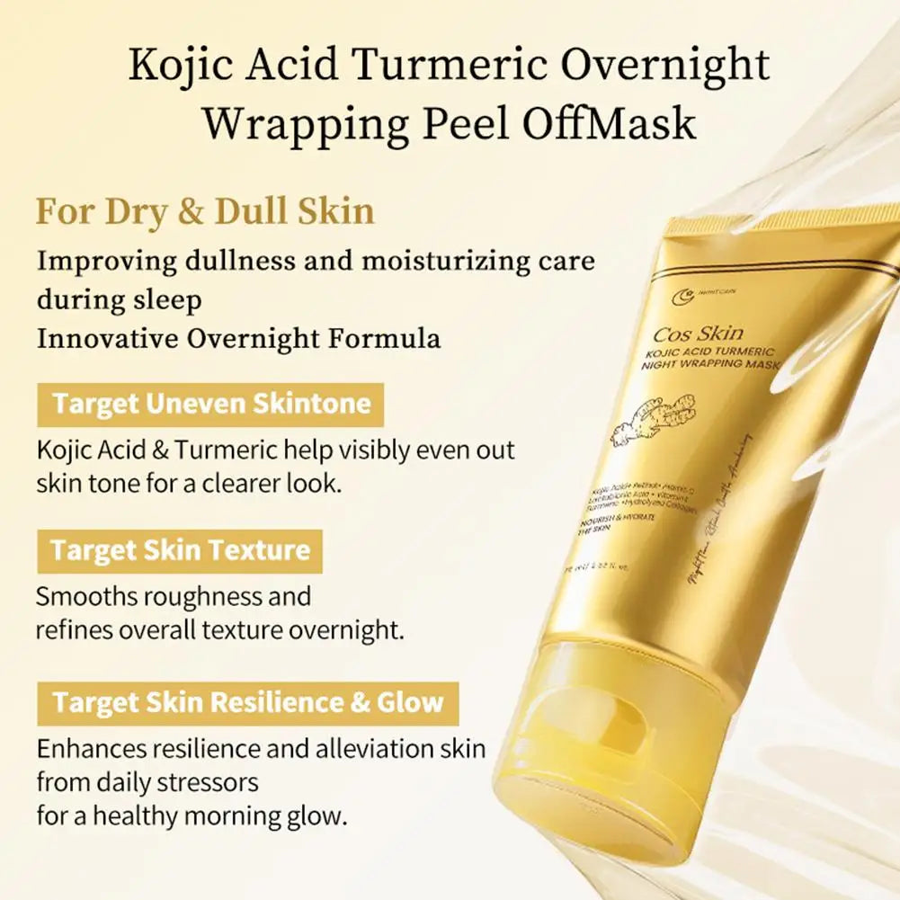 Kojic Acid Turmeric Wrapping Peel Off Mask Nourishes Hydrolyzed