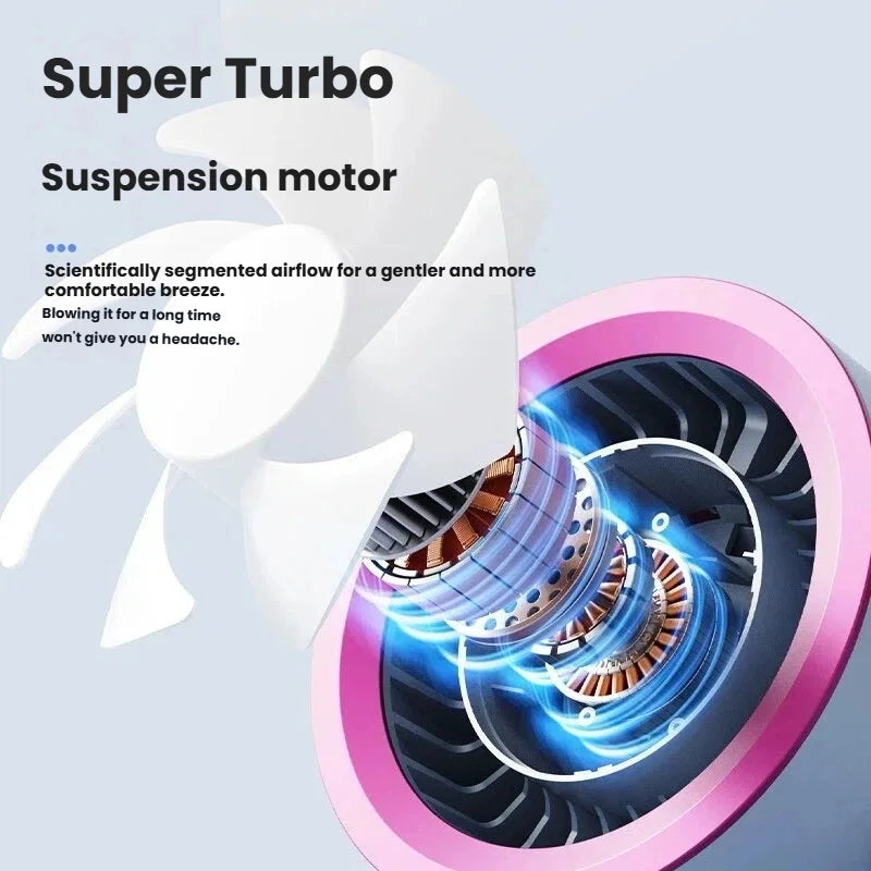 USB Mini Fan Touch Control Digital Display – Silent Desk Fan