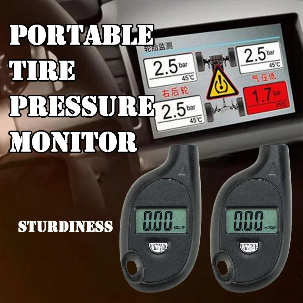 Portable Keychain Tire Tyre Wheel Air Pressure Gauge Tester Digital