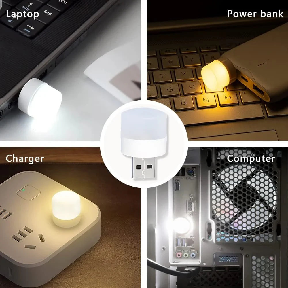 Mini USB LED Night Light – Warm White Eye Protection Lamp