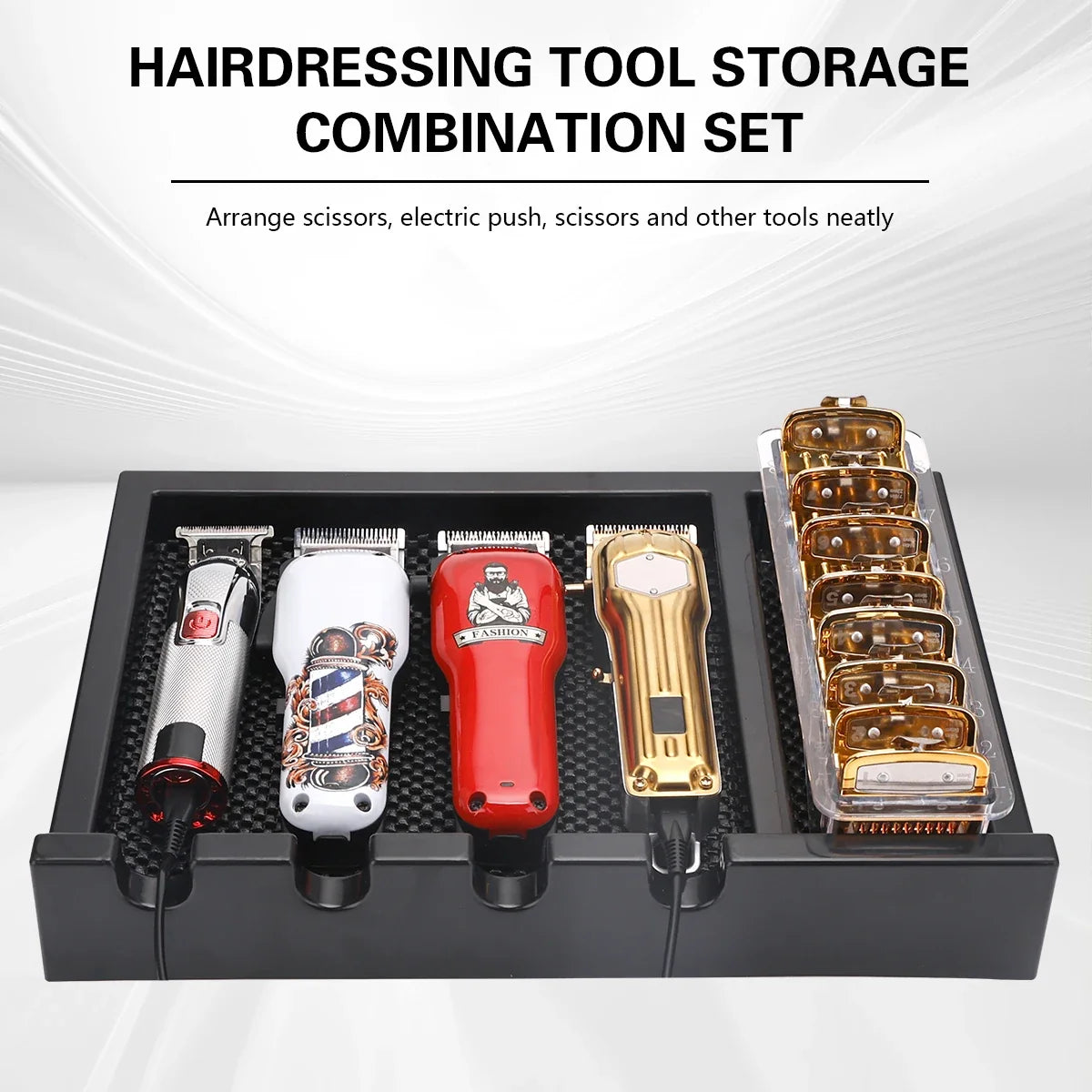 Barber Clipper Organizer Tray | Non-Slip Salon Display Box