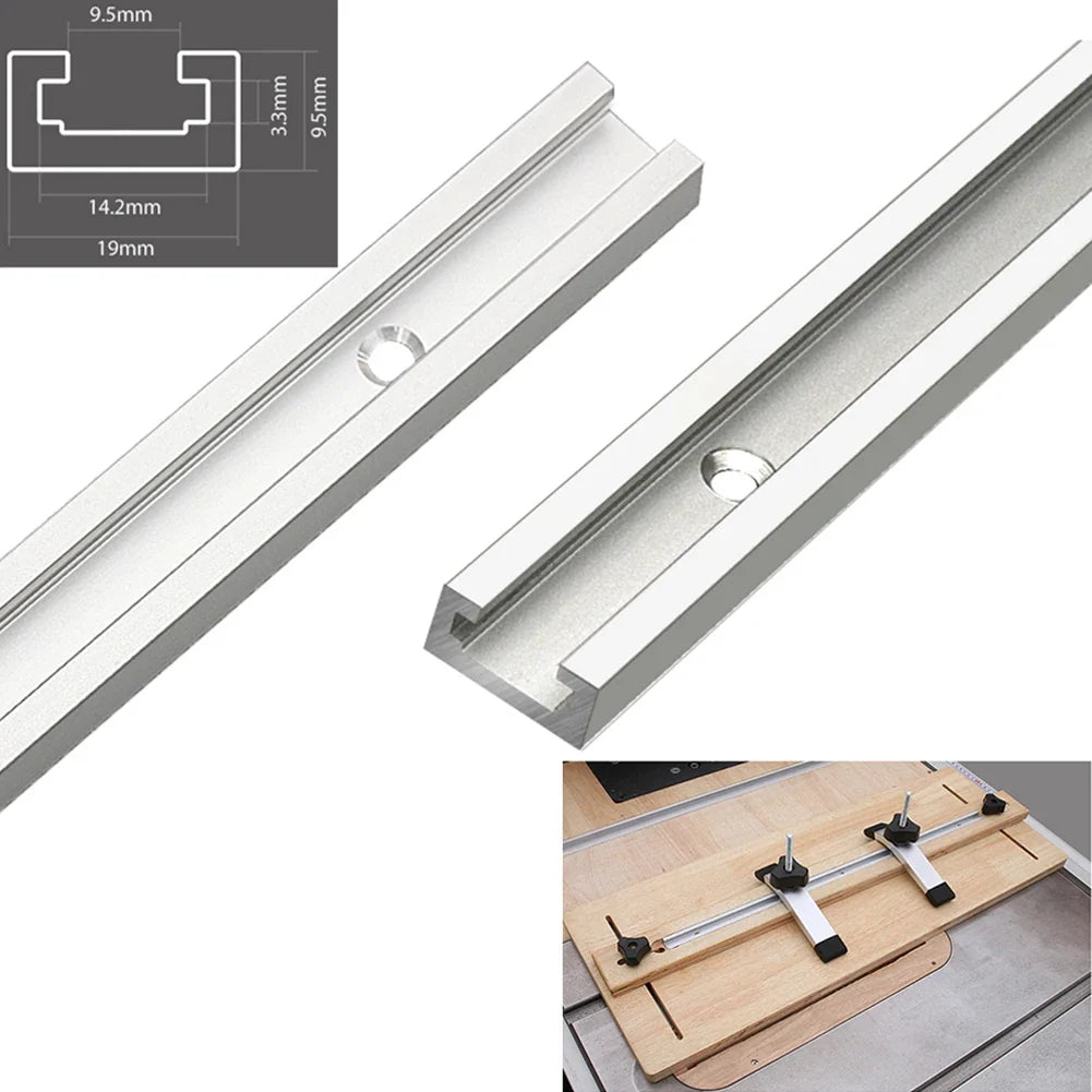 Aluminum T-Slot Track Rail 300–600mm | Woodworking Miter Jig