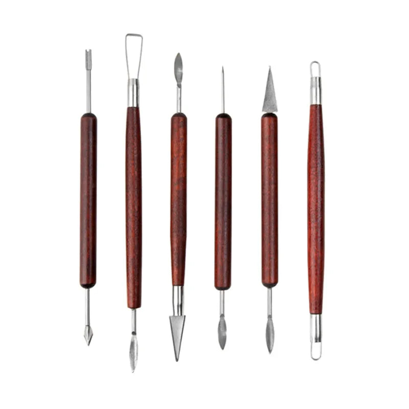 Bview Art 6-Piece Pottery Tools Clay Sculpture Carving Knife Figurine