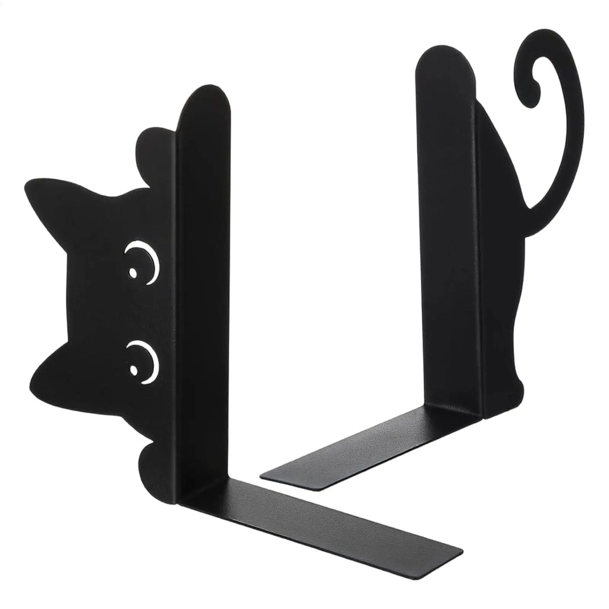 Cat Bookends Set of 2 – Iron Metal Shelf & Desk Organizer