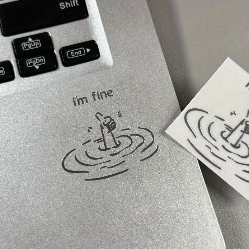 "I'M Fine" Funny Sarcastic Waterproof Laptop Stickers – PVC