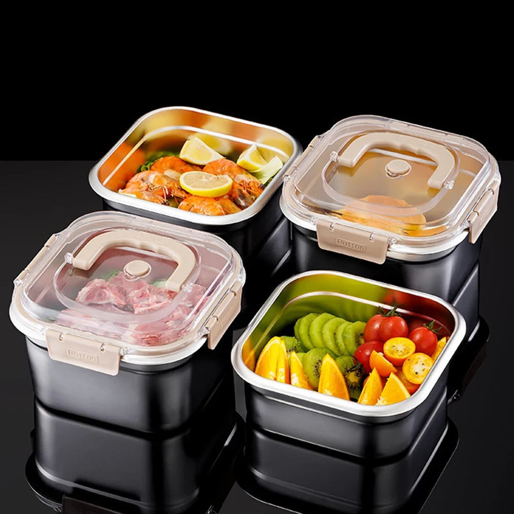 Stainless Steel Leakproof Food Storage Box with Handle