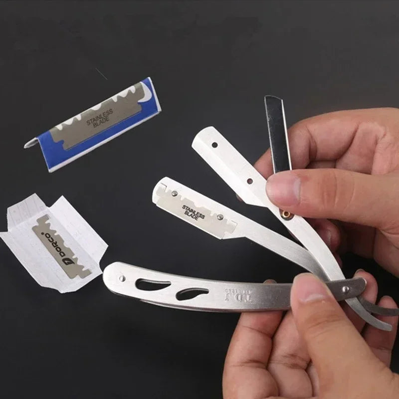 Stainless Steel Folding Straight Razor | Precision Shaving Tool